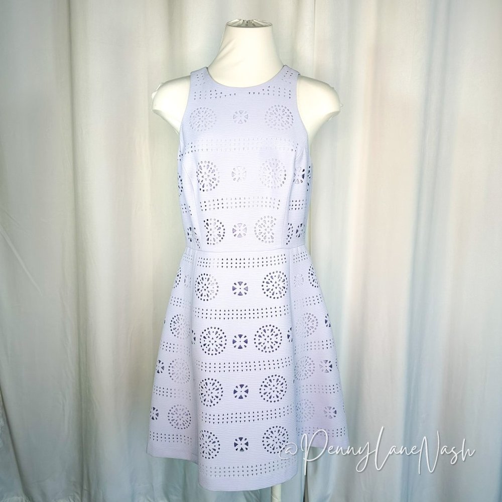 Gianni Bini Patricia Laser Cut Sleeveless Mini Dress Island Sunset - Picture 1 of 12